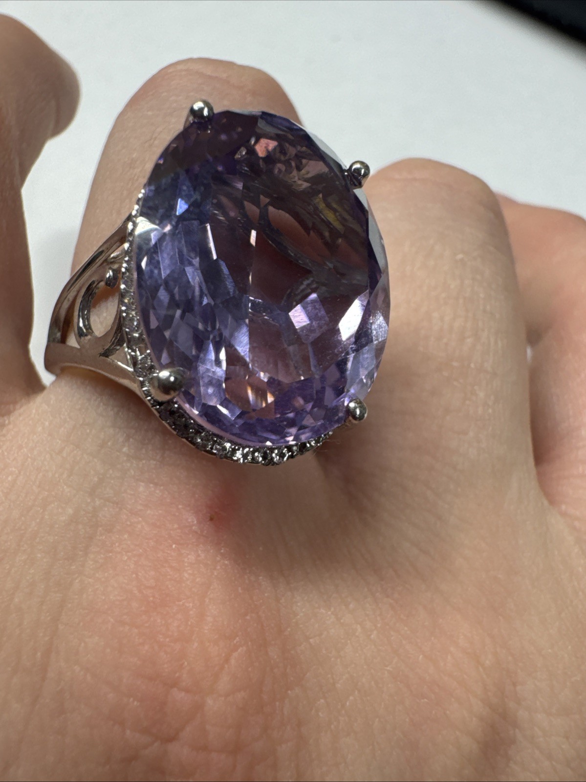 NWT Retired JTV 7.83ct Orchid Amethyst Sterling Silver Ring SZ 10.75 Stunning