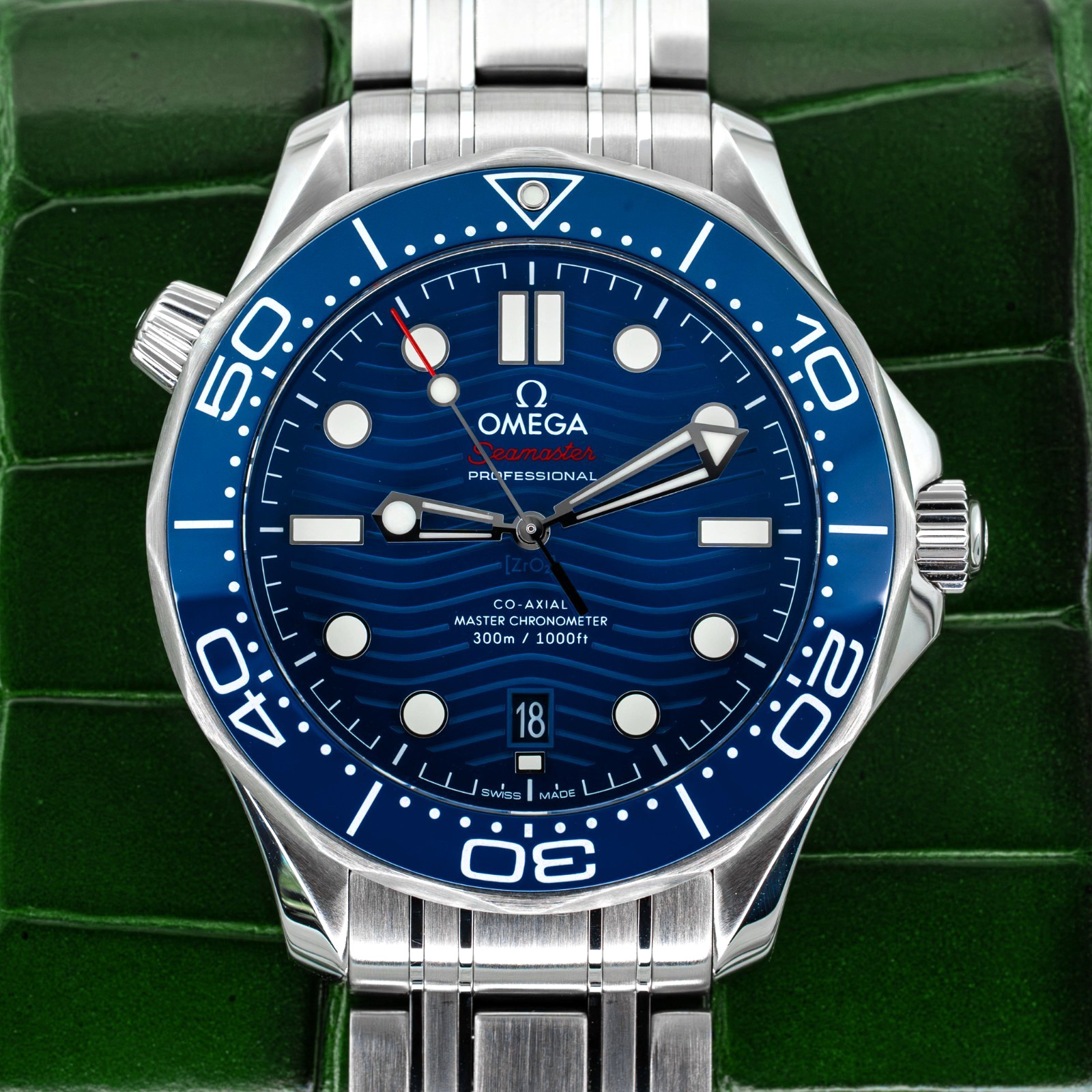 2023 Omega Seamaster Diver 300m Blue Dial on Bracelet 210.30.42.20.03.001 B+P