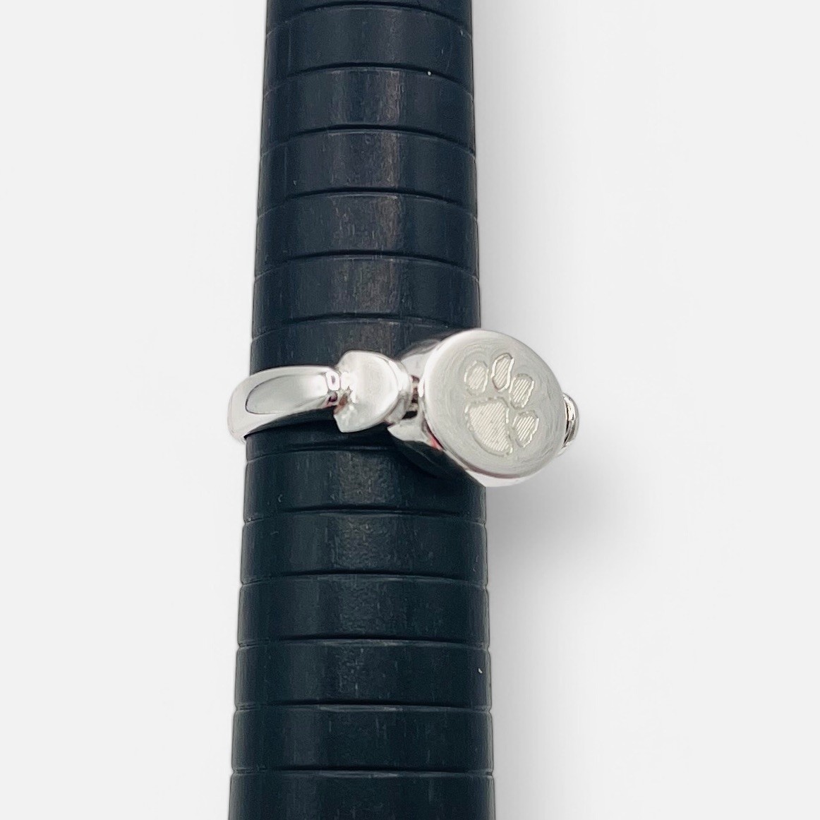 Best Silver Flip Ring Size 7.25 Dog Paw One Side Blank Engravable Other Side