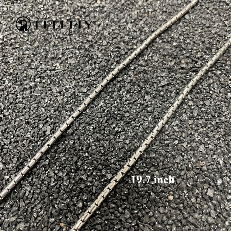 Wide 2.2mm Pure Titanium Snake Bone Chain Ultralight Anti-allergy Clavicle chain