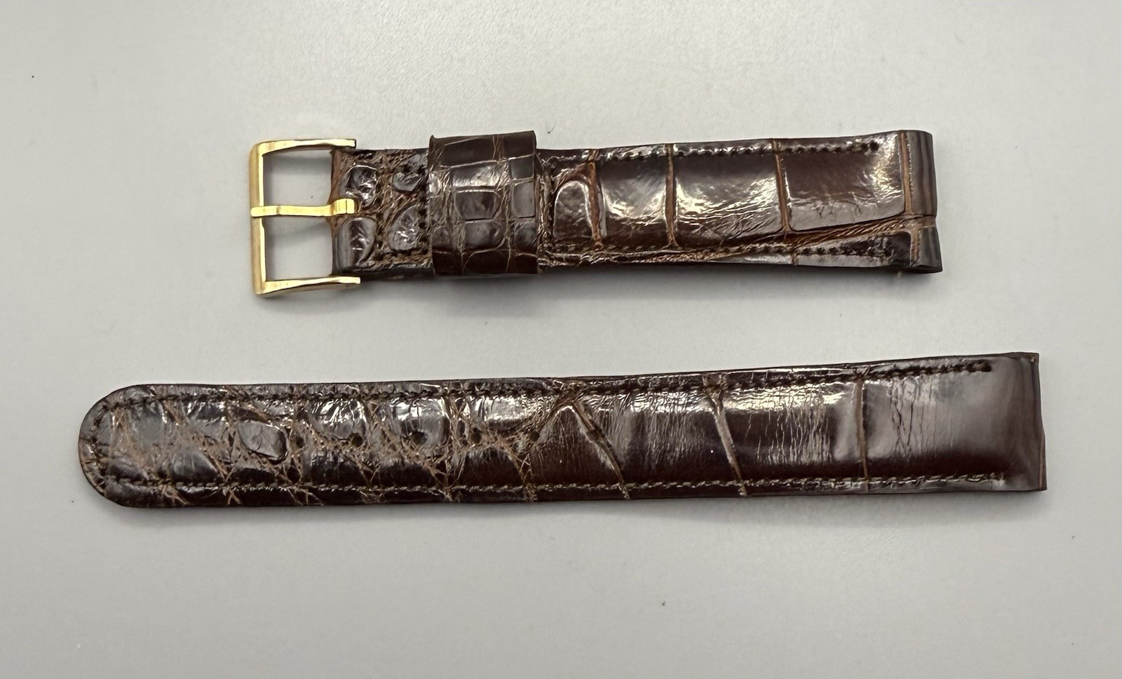 NOS 1950-60s Hamilton Custom Deluxe Alligator 11/16 R Watch Band & Signed Buckle