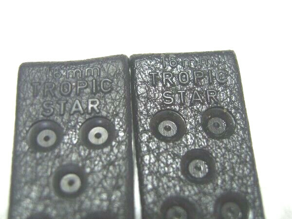 AUTHENTIC 60’S NOS TROPIC 16MM SWISS PERFORATED BLACK RUBBER BAND STRAP *6690