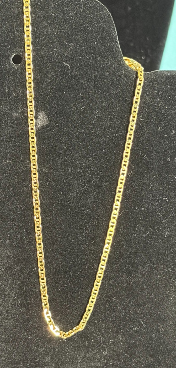 New 14kgp over 925 Italy Sterling Silver 9 Inch Gucci Chain Anklet