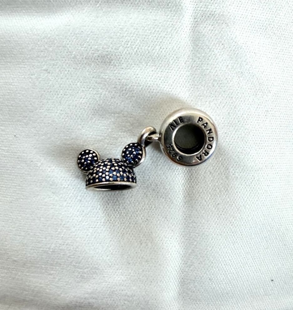 Pandora Disney Parks Blue Mickey Ears Dangle Charm