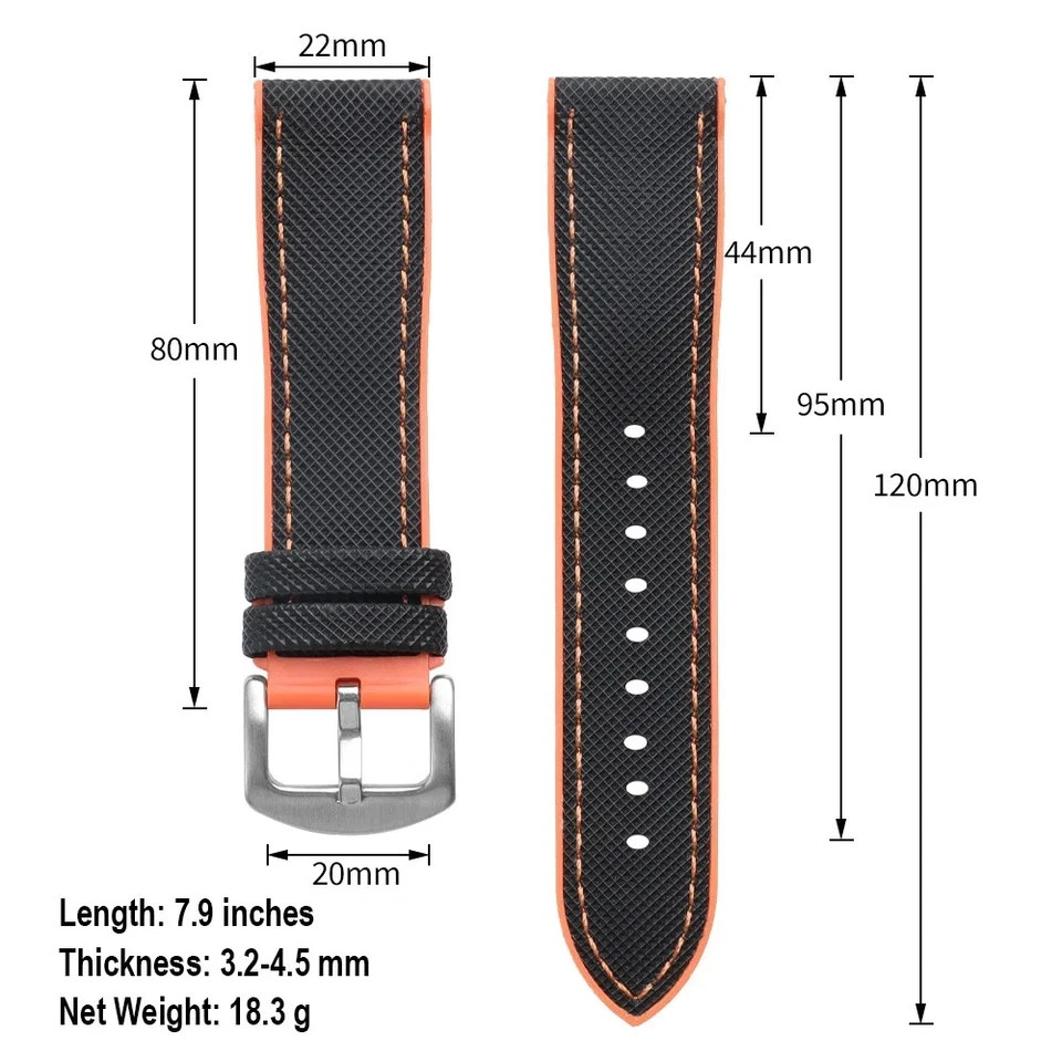 18mm 20mm 21mm 22mm Nylon Rubber Sailcloth Watch Strap Band for Omega for Seiko