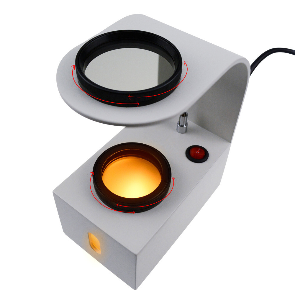 110V or 220V Desktop Polariscope Instrument Gemstone 2 Glass Filter LED Light