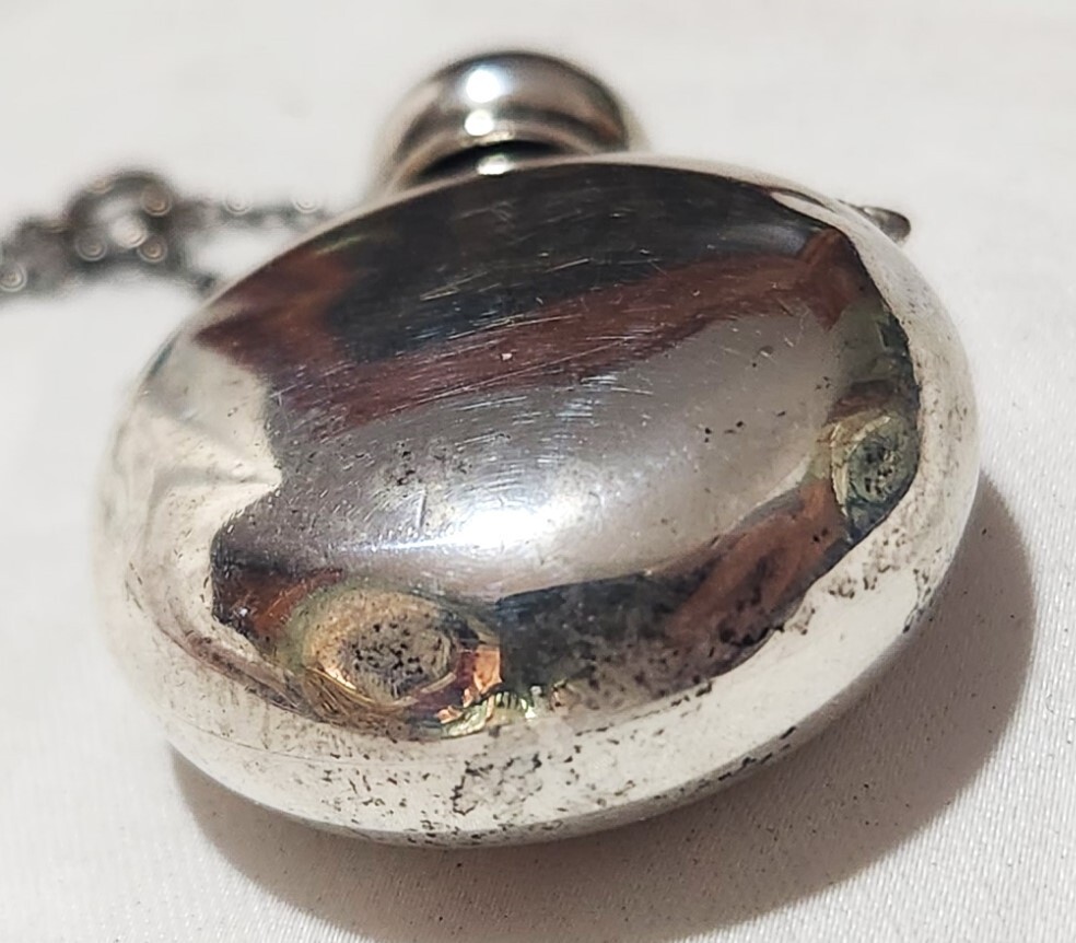 Theodore Foster & Bro F & B Sterling Silver Chatelaine Perfume Flask Pendant