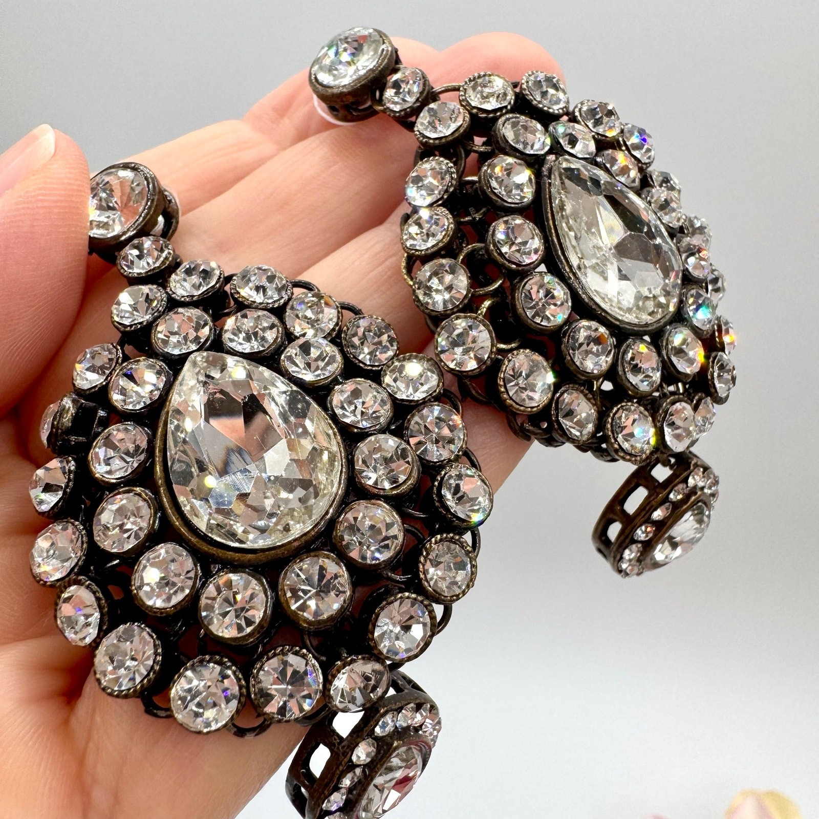 Bollywood Crystal Wedding Earrings Bridal Wedding Regal Regency Special Occasion