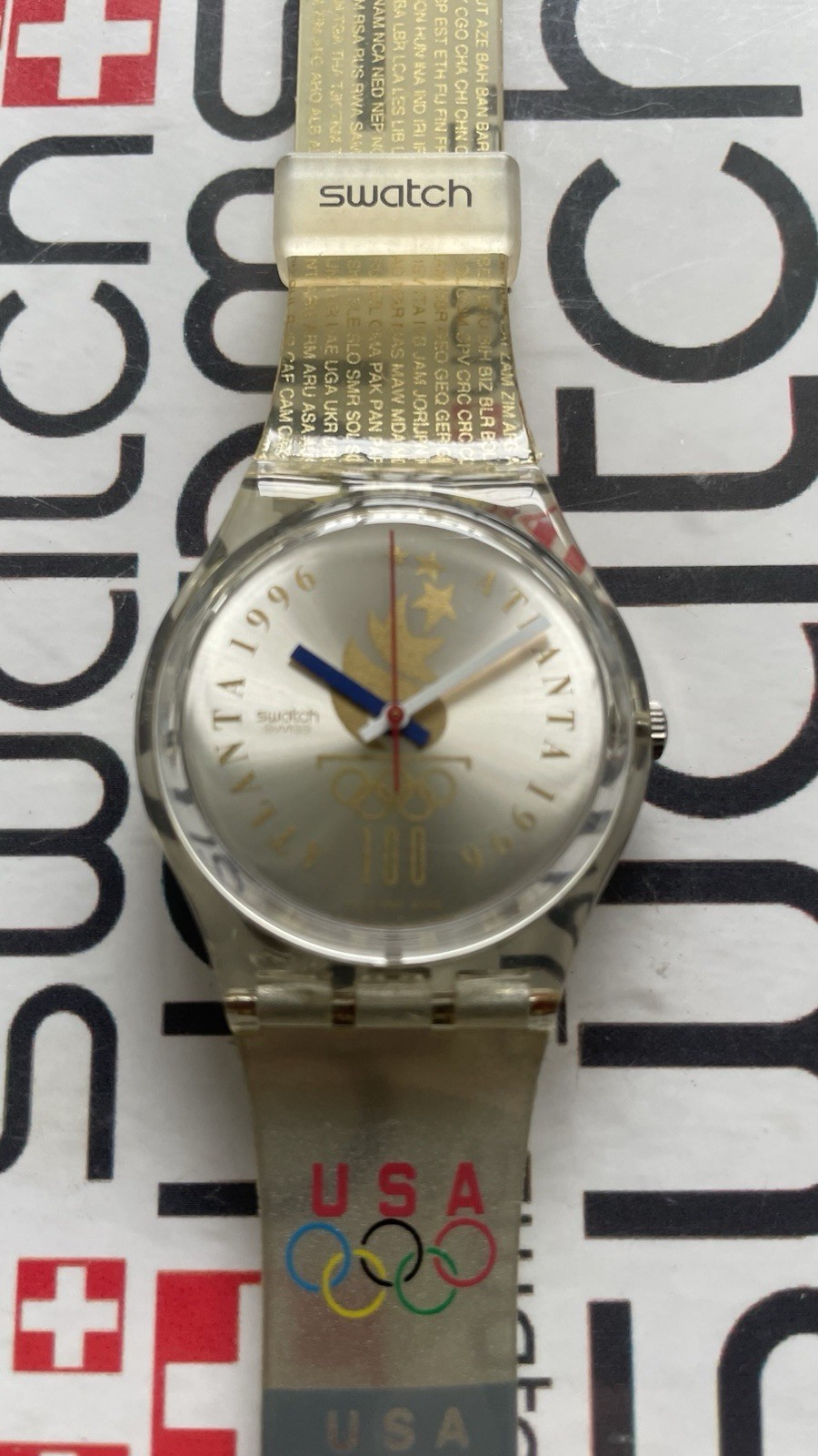 Swatch Olympic Team USA GL150 Standard Gents 34mm Olympic Special Atlanta 1996