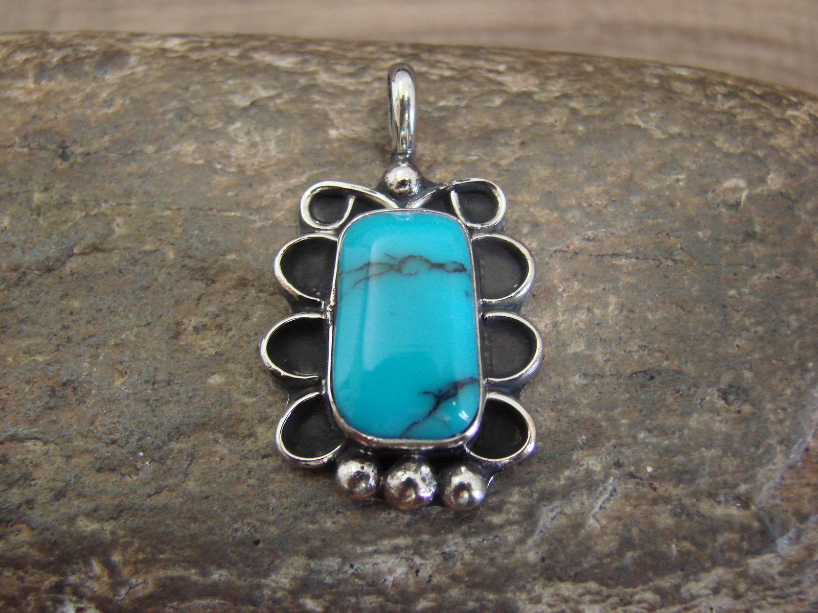 Native American Nickel Silver & Turquoise Howlite Pendant – Cleveland