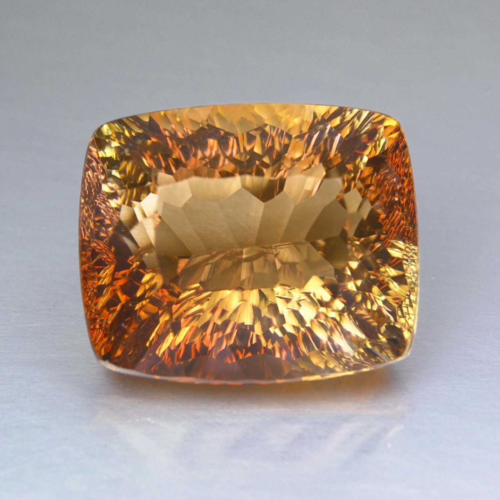 18.59 CT IF Loupe Clean~ Cute Cushion Concave Cut~ Natural Champange Brown Topaz