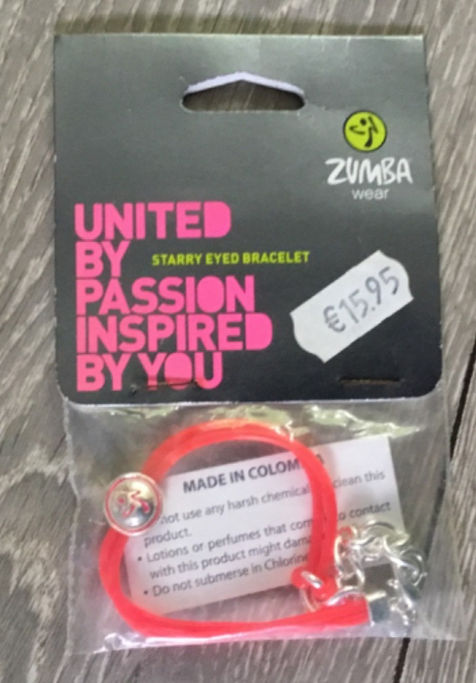 Zumba bracelet, new, as pictured, last one left