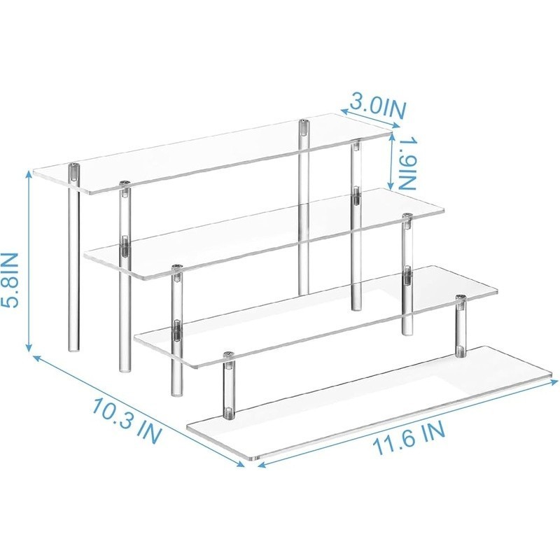 4 Tier Acrylic Perfume Organizer Stand Clear Display Risers Cologne Cosmetic