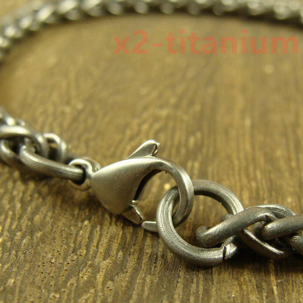 Pure Titanium Ti 5mm width anti allergy Bracelet wheat chain XH712
