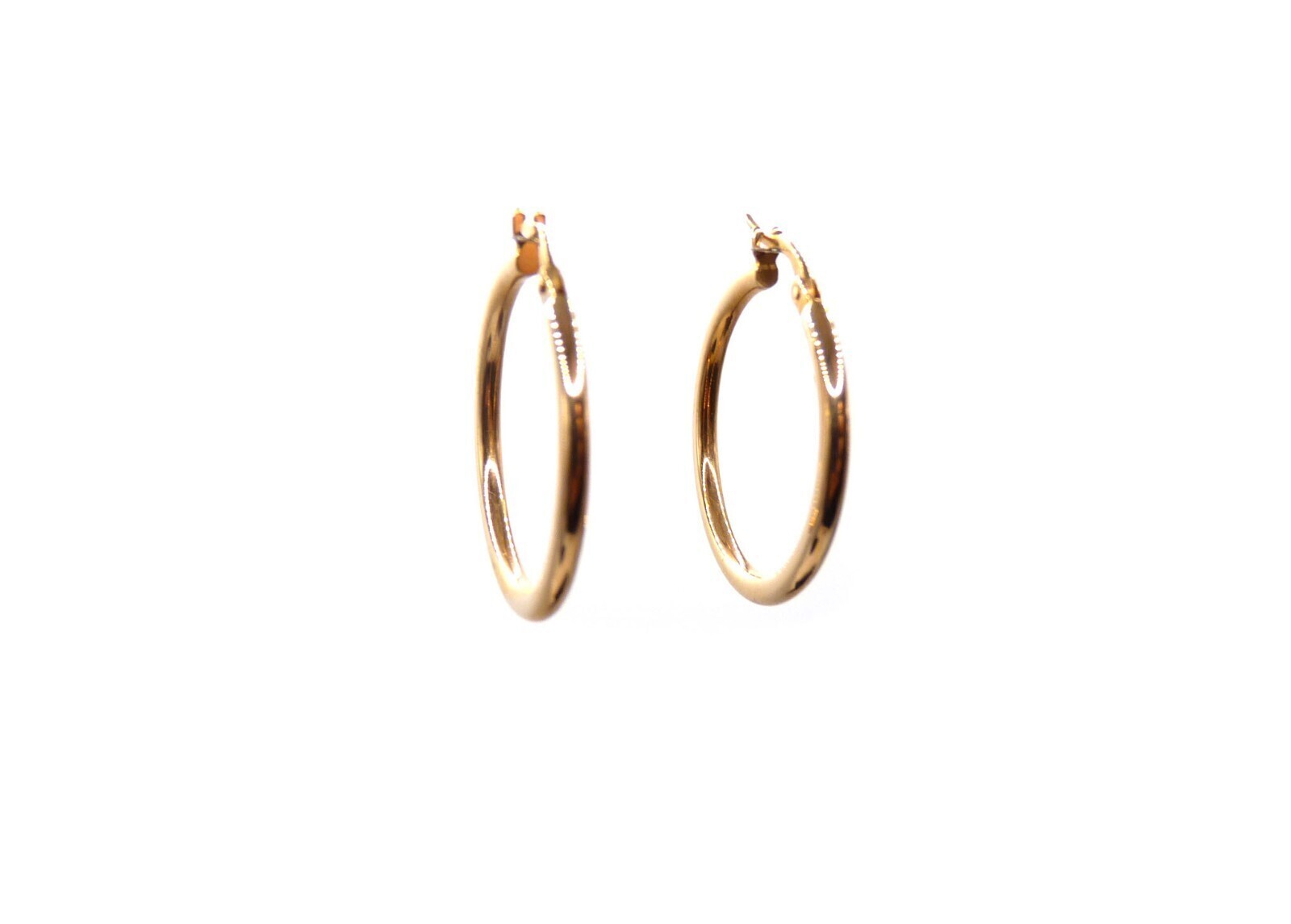 CLIORO earrings hoop earrings 2.69 grams 750 18K rose gold Ø 21mm 2.2mm thick