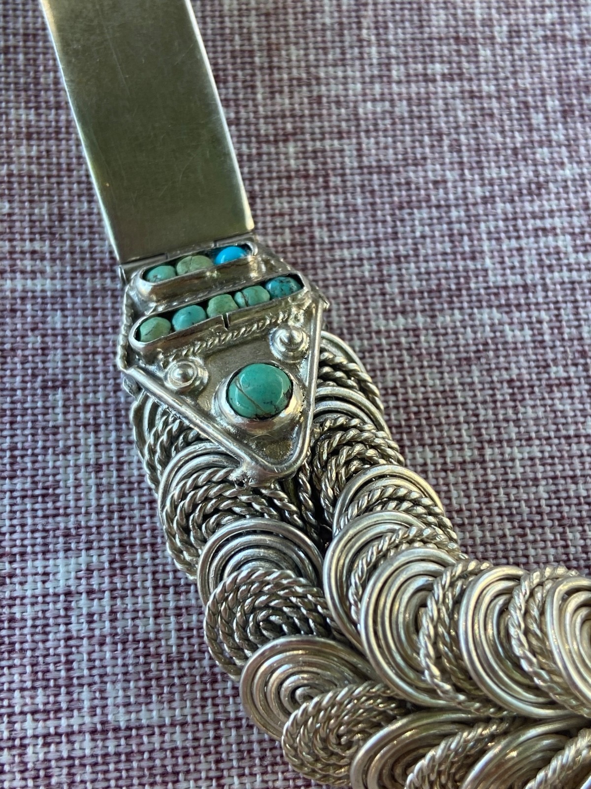Vintage MATL Matilde Poulat Mexican Sterling Silver Cleopatra Choker Necklace