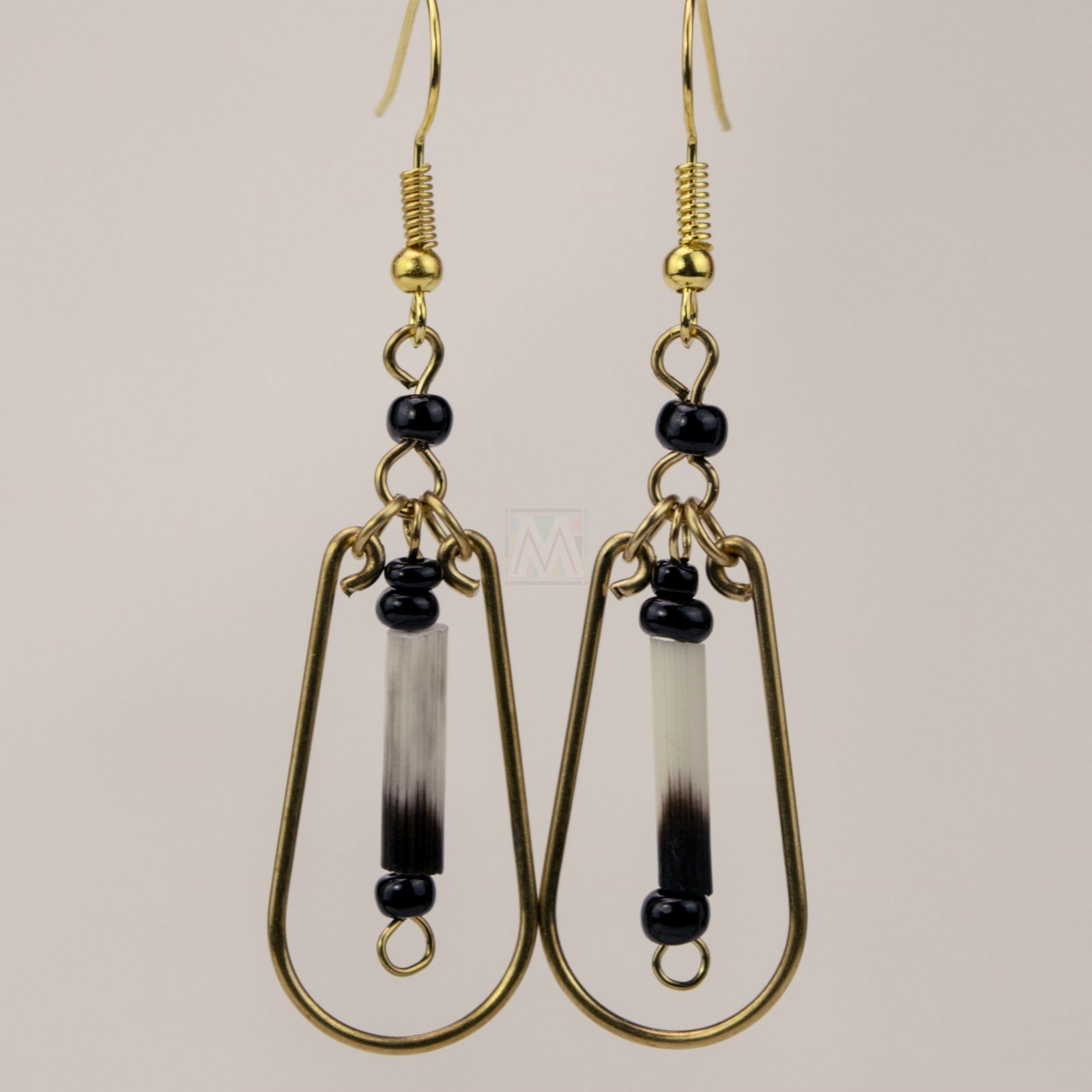 Africa Handmade Brass Porcupine Quill Earrings – Unique African Jewelry