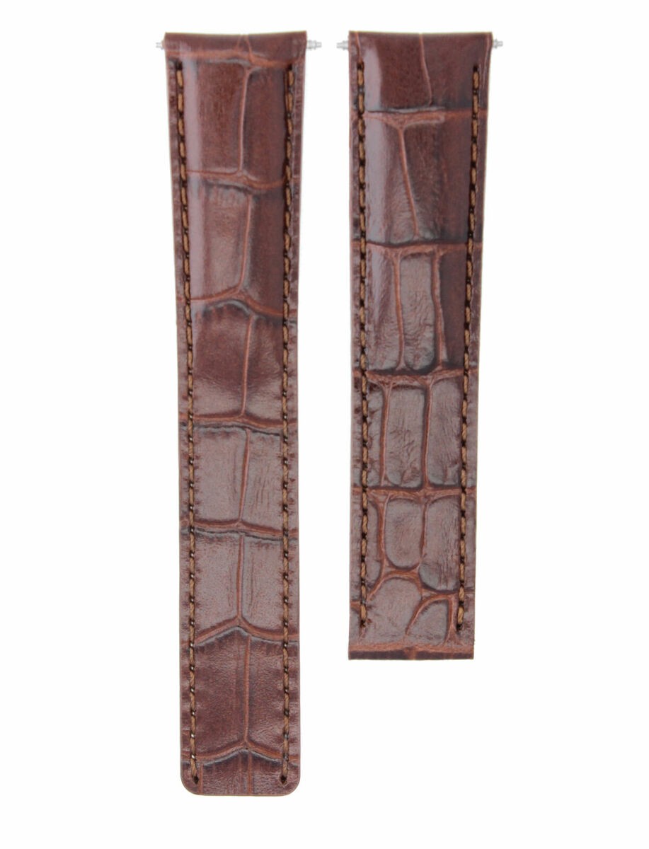 18mm x 16mm Brown Leather Replacement Strap No Clasp For Cartier Tank Solo XL