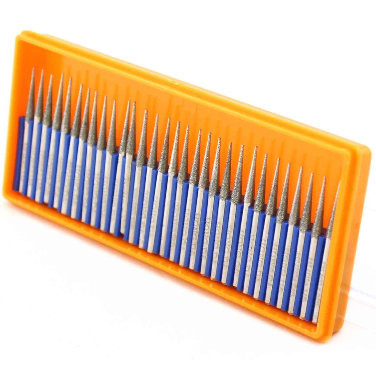 30Pcs 3.2mm Tapered Point Diamond Grinding Bit 1/8″ Cone Rotary Burrs for Dremel