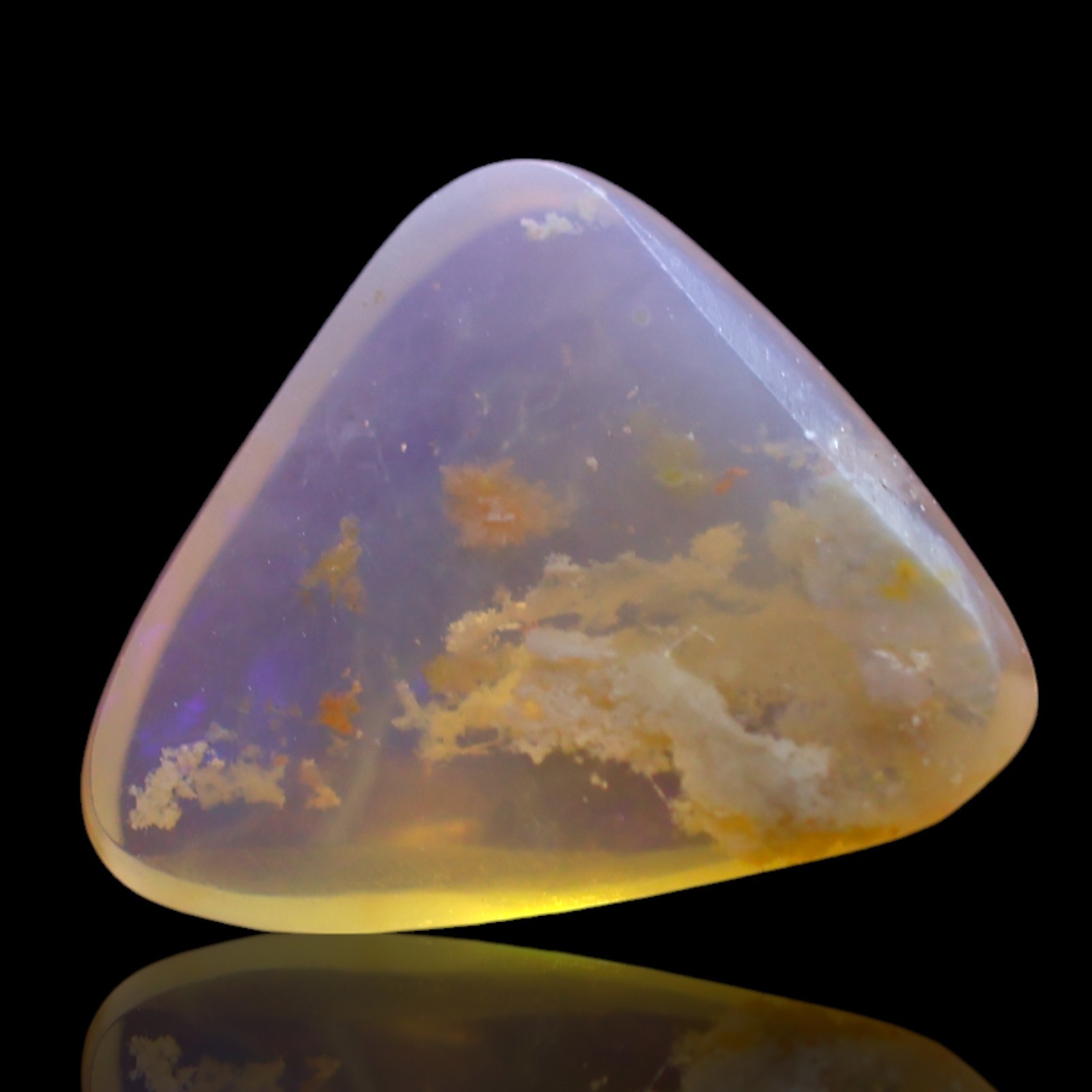 Natural Fire Opal Necklace Supply Trillion Cabochon 2.00 Cts 12x9x4 mm