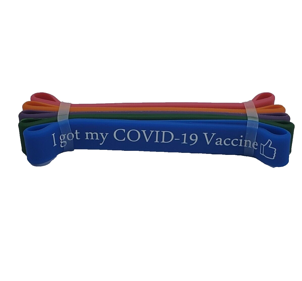 5 Pc ( I got my My C*VID-19 Vaccine 👍 ) Bracelets Silicon Wristbands 🔴🟠🟣🟢🔵