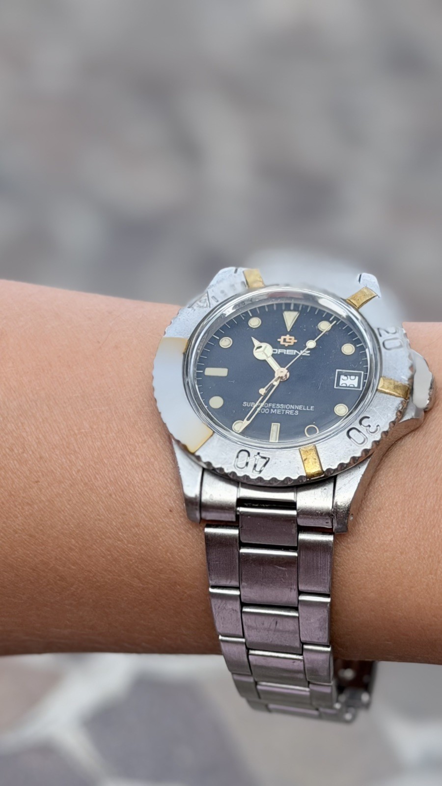 Lorenz 12286 Sub Professional Diver 200M Quartz ETA Steel 40mm