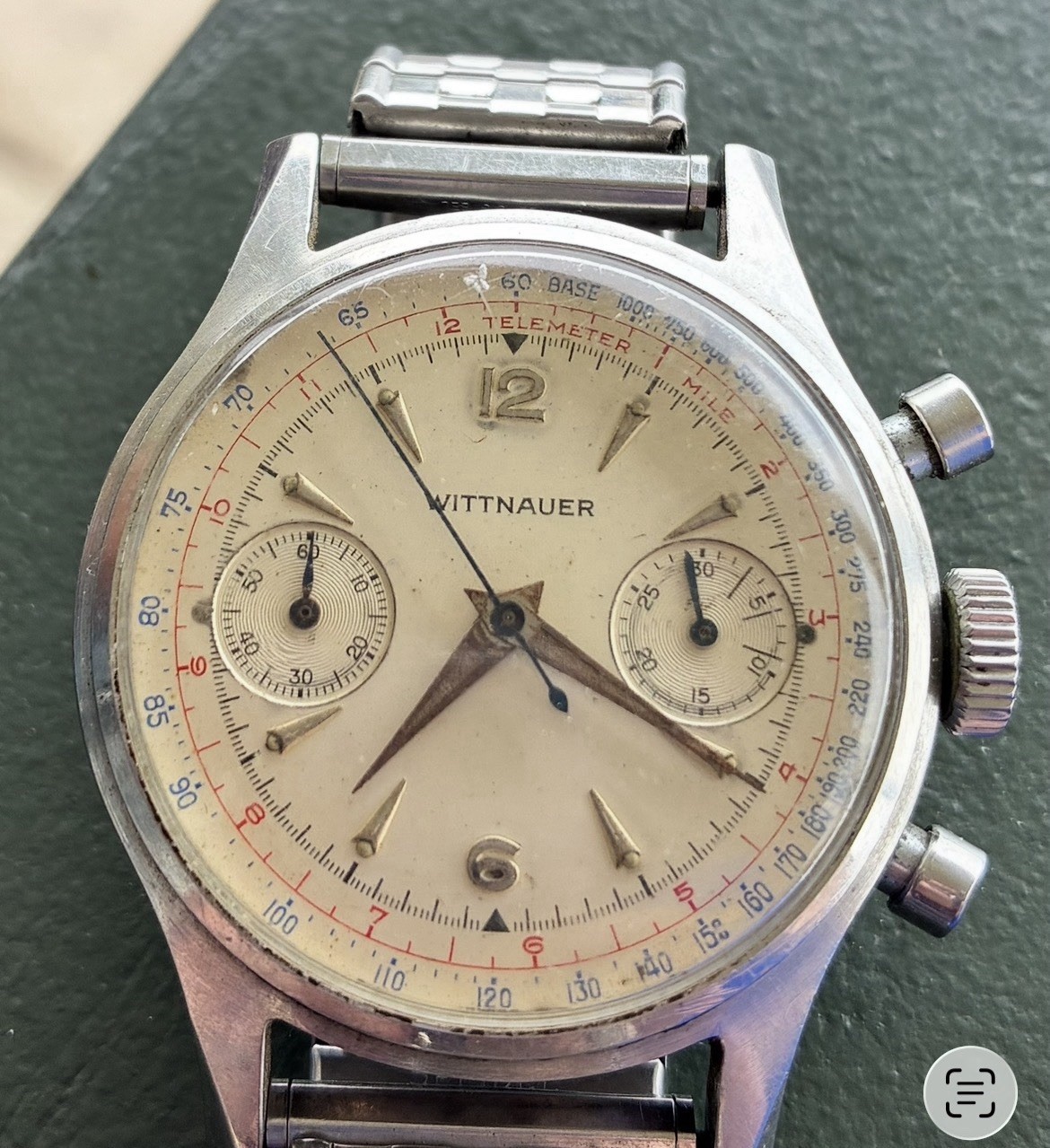 Wittnauer Chronograph Vintage Swiss 3256! Venus 188 14w 17 Jewel “Tested” Works