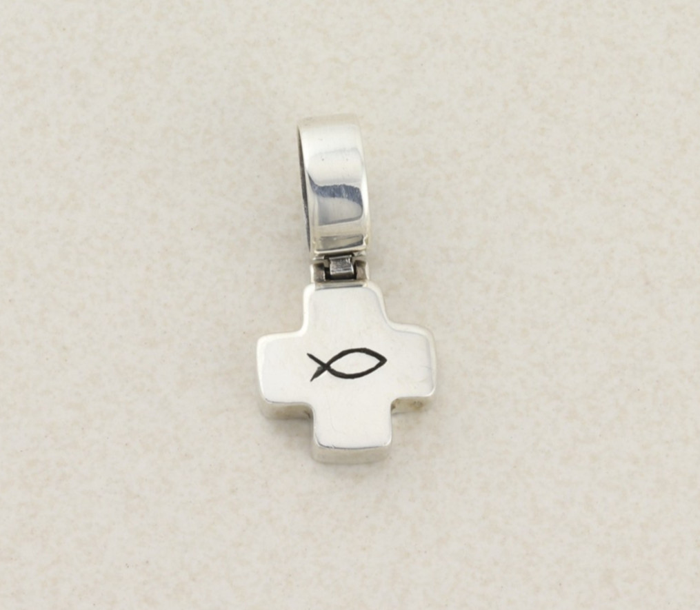 Pendant Only Sterling Silver Ithaca Cross Christian Pendant 1 1/4″ x 5/8″