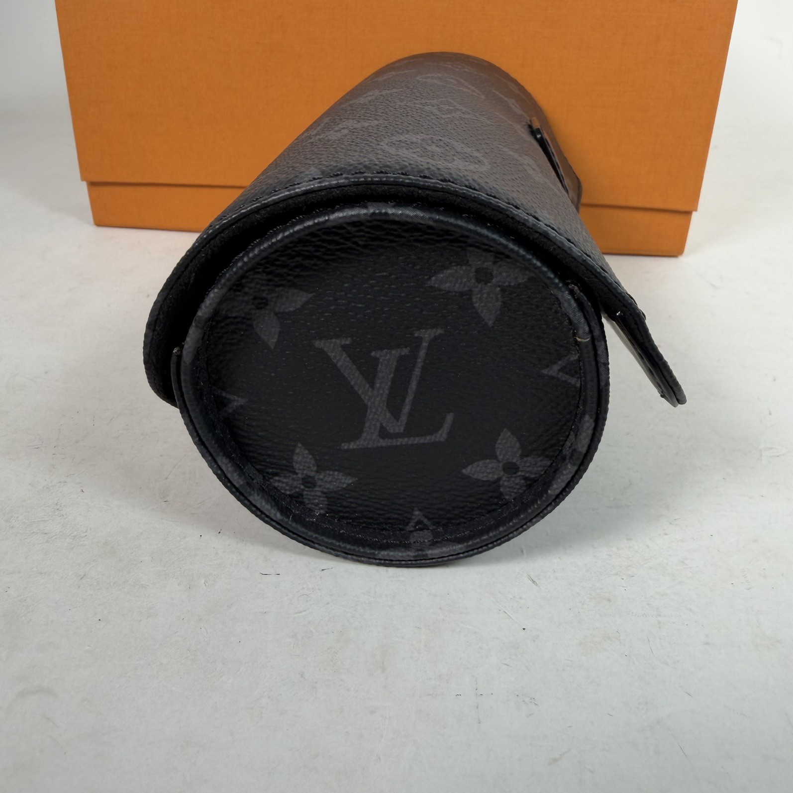 Louis Vuitton Monogram Eclipse 3 Watch Case M43385 Black Authentic
