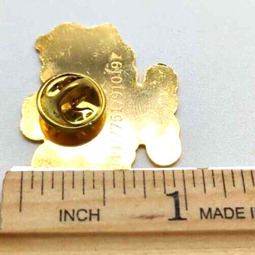 Vintage 1980s Accordian Player Gold Tone Die Struck Lapel Pin With Backer