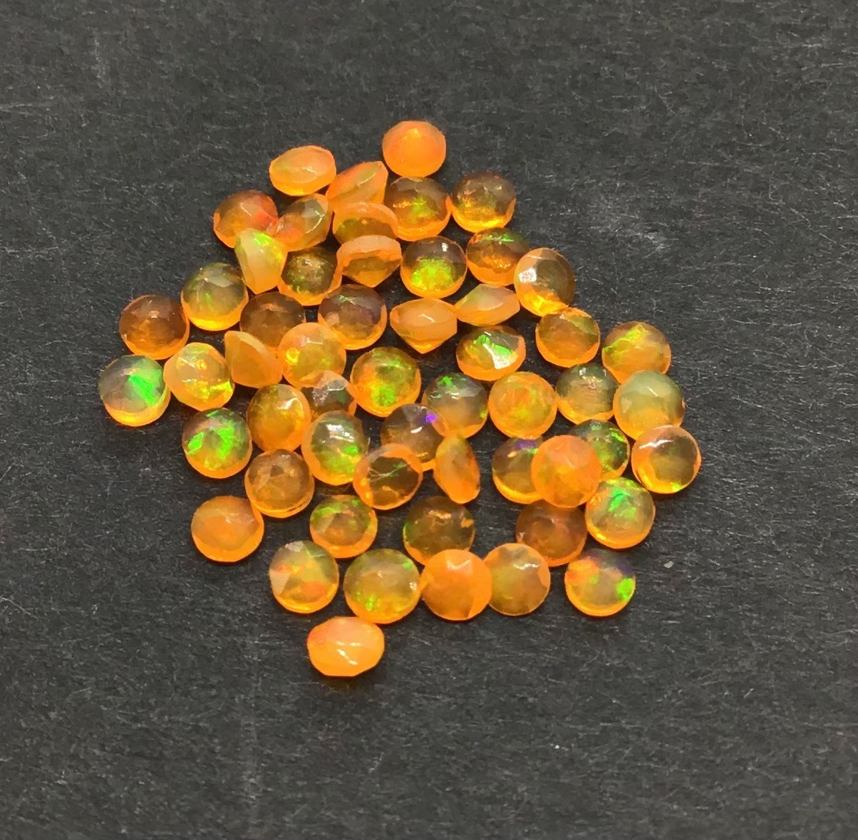 AAA Natural Ethiopian Orange Fire Opal Round Cut Loose Gemstone For All Jewelry