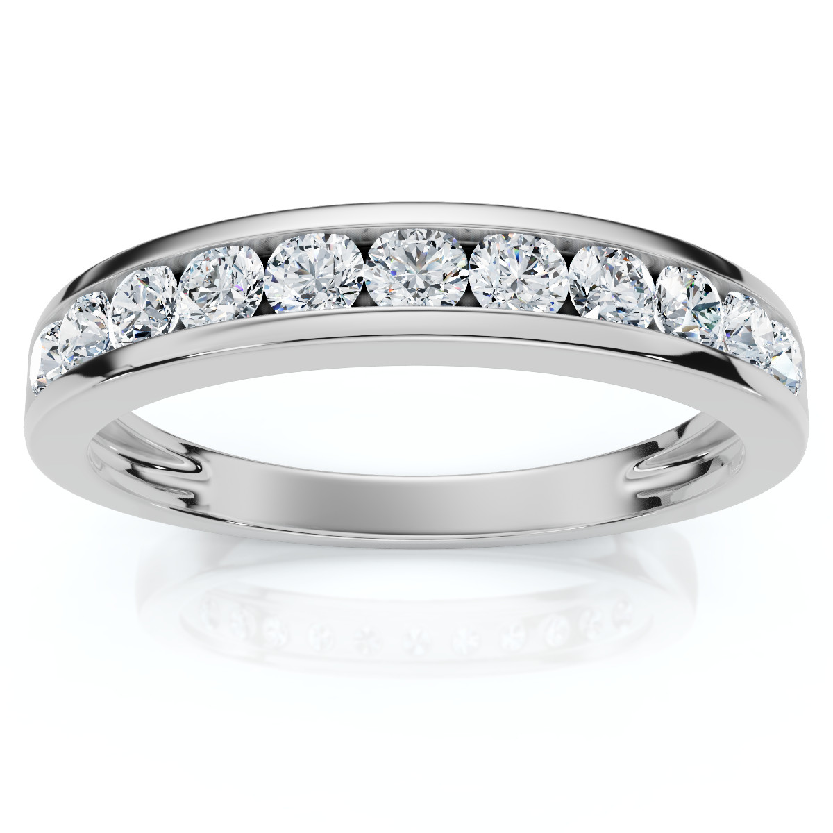 1/2Ct Diamond Wedding Ring Channel Set 14k Gold or Platinum Lab Grown EF/VS