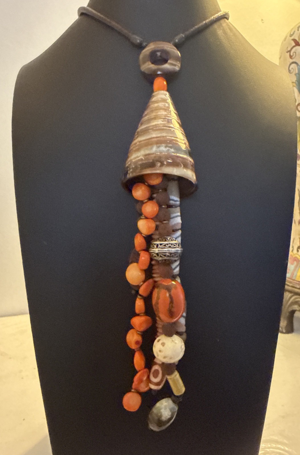 Nature Bijoux Handcrafted Genuine Stones Shells Necklace 24”France