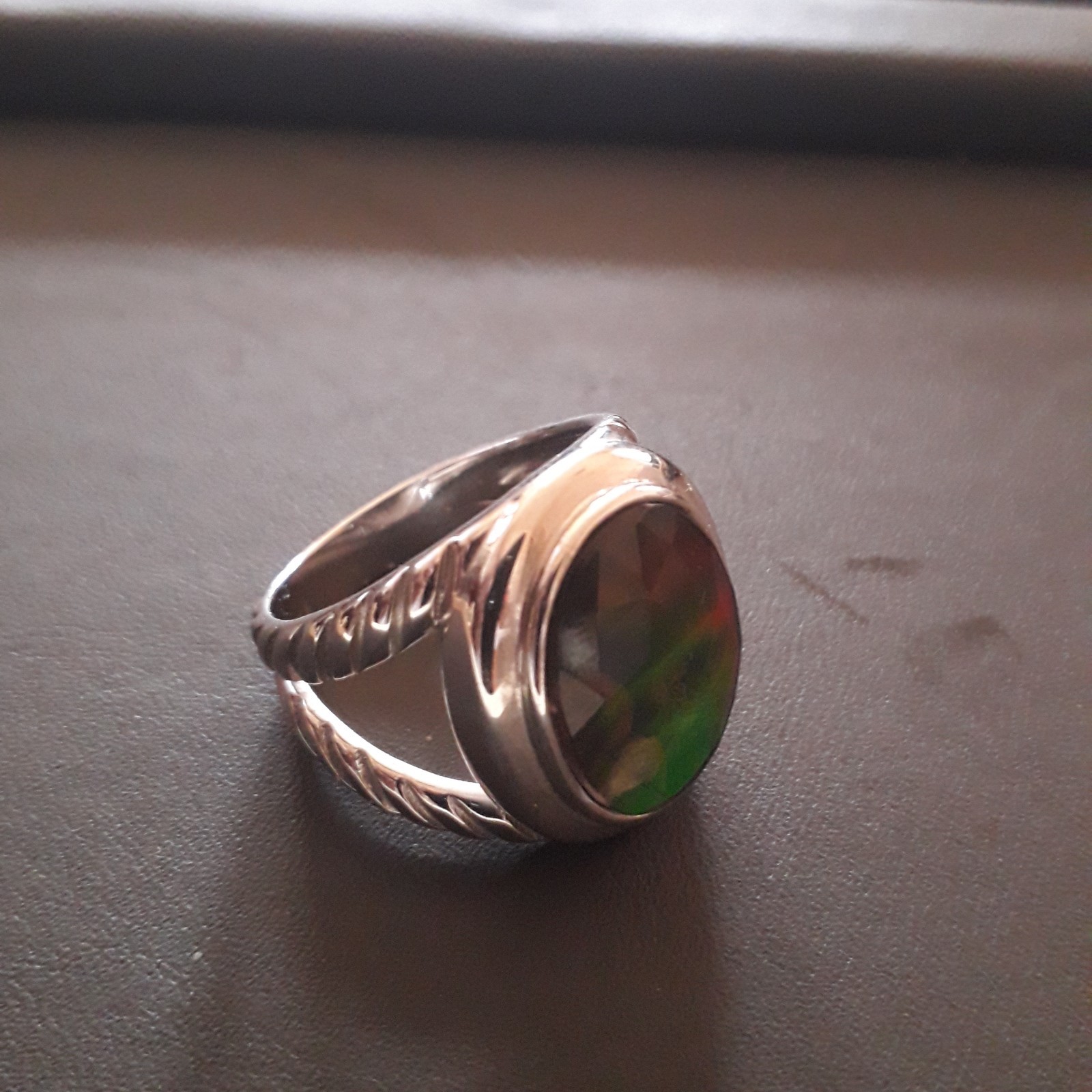 Korite Alexa Sterling Silver Amolite Ring – Size Q 1/2