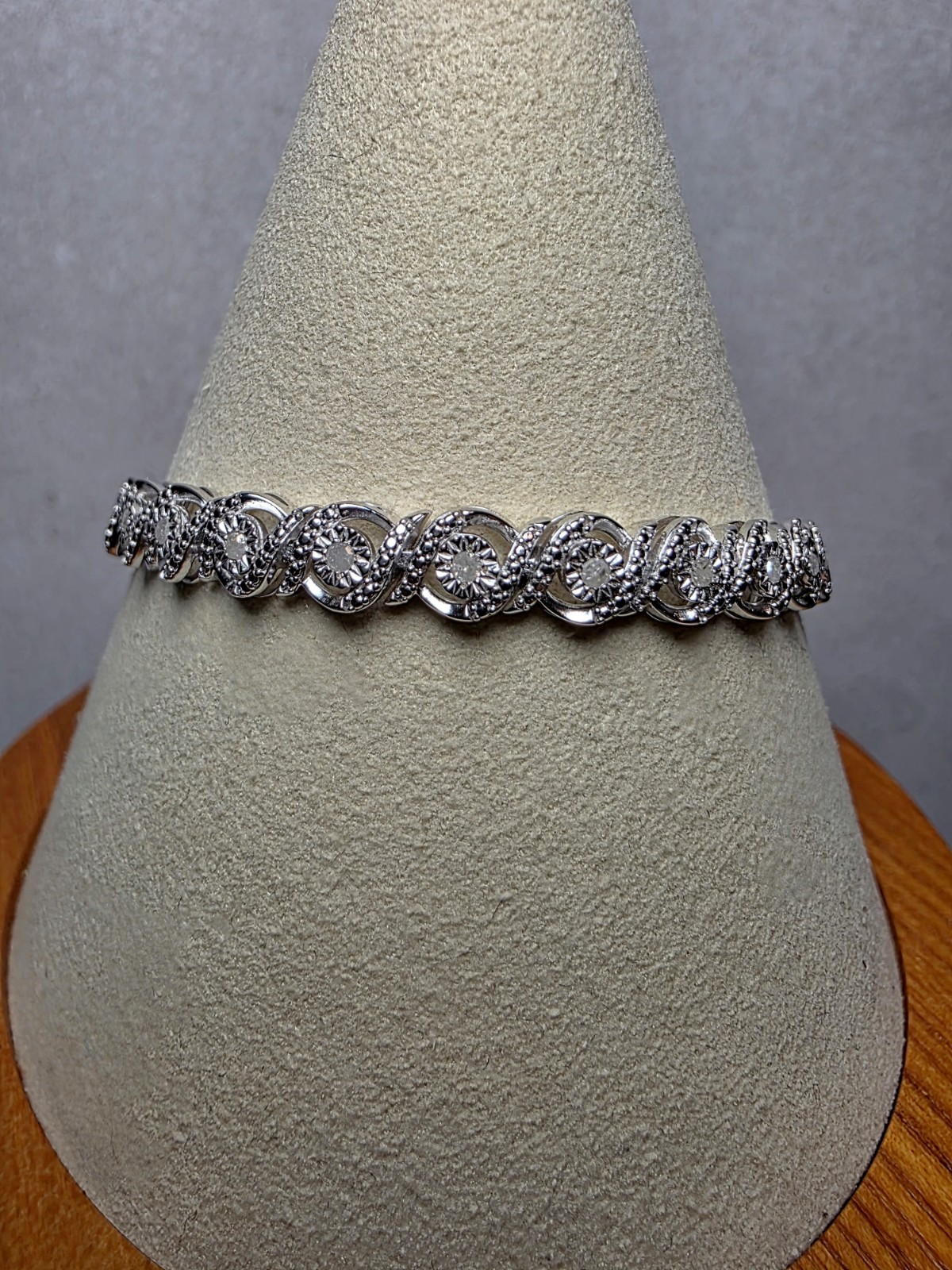 7″ 5.7mm 0.5ctw Natural Diamond Bracelet 925 Sterling Silver