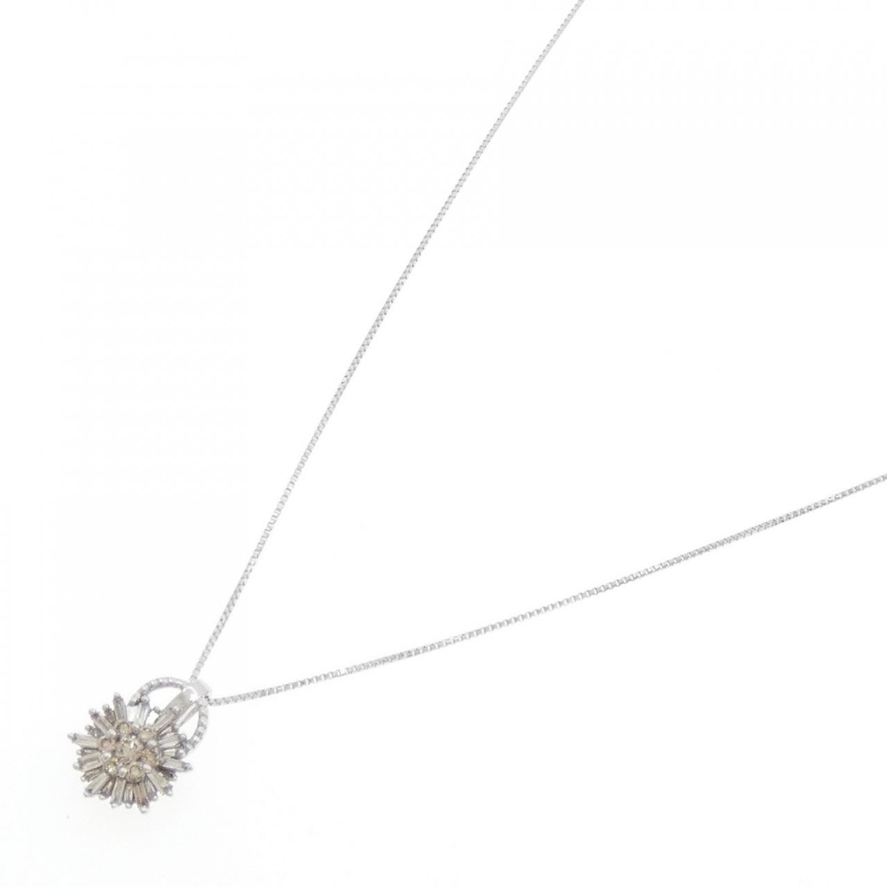 Authentic K18WG Diamond Necklace 0.25CT #270-004-099-5431