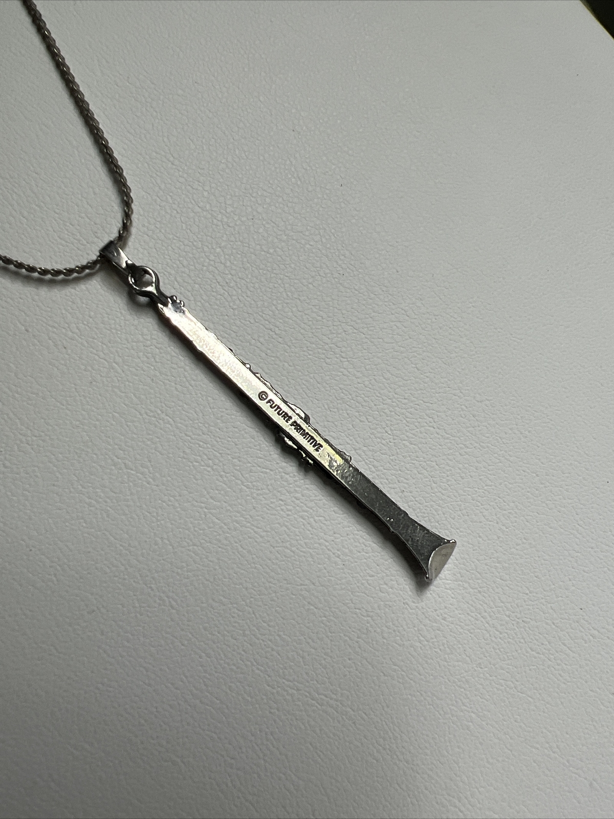 Future Primitive Oboe Necklace Instrument Enamel Black Silver Chain Pendant