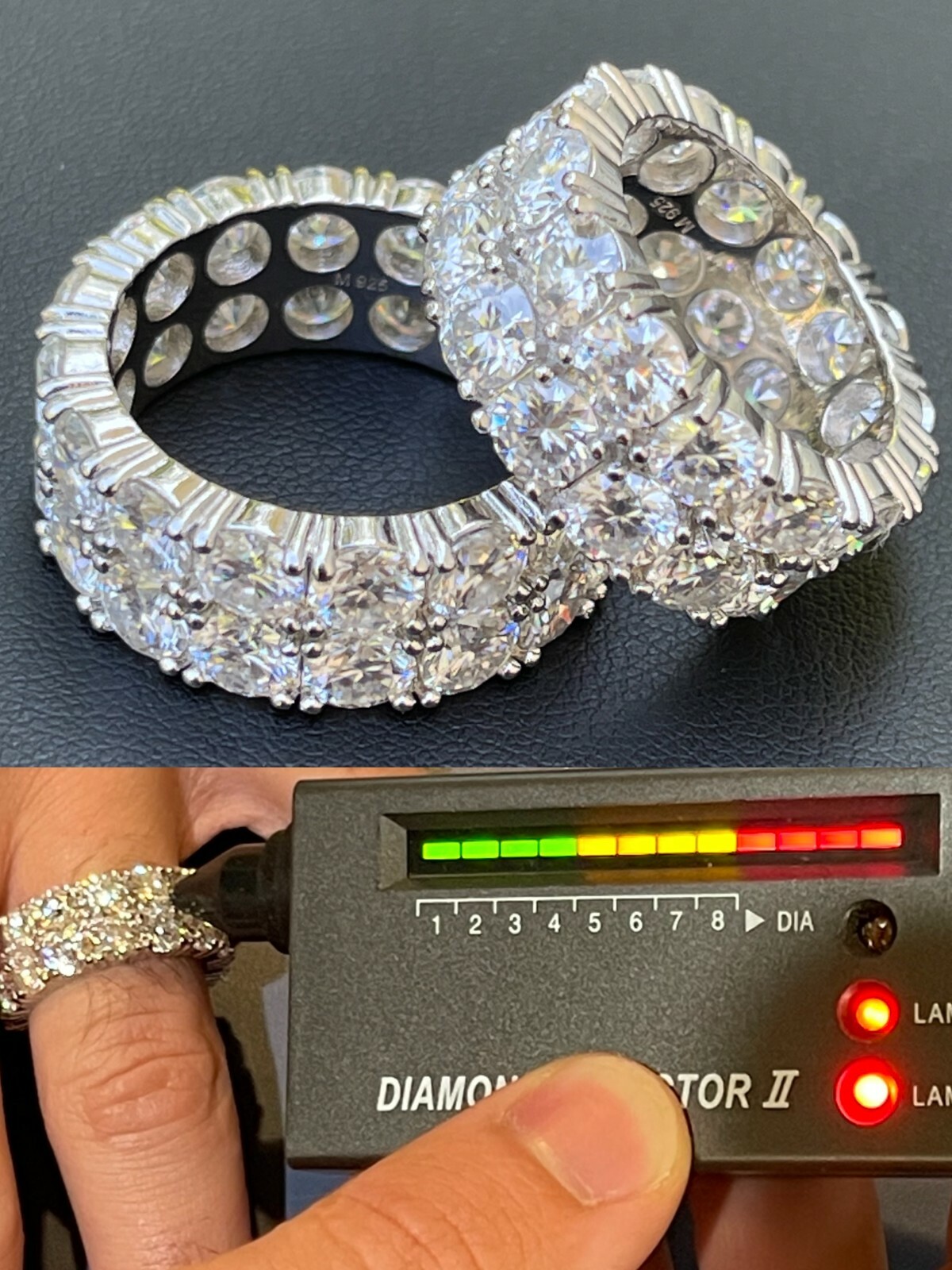 Real 925 Silver Hip Hop Iced Tennis 10mm Moissanite Ring – Passes Tester