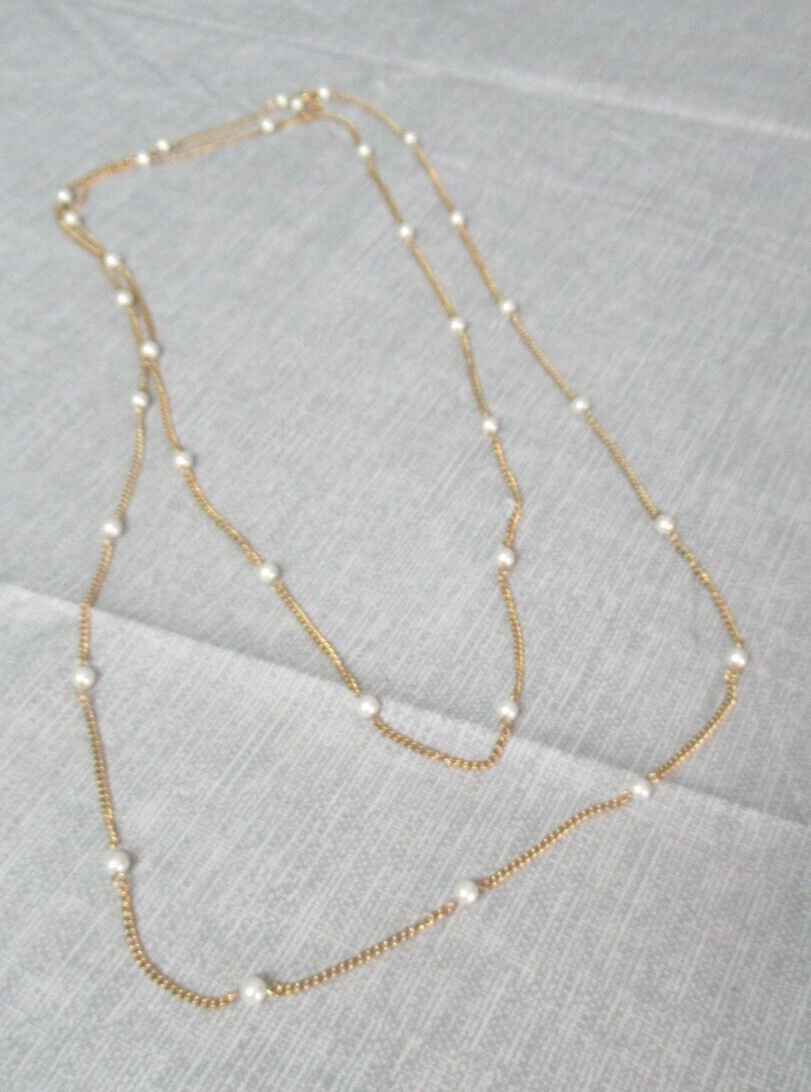 Fresh Water Pearl Necklace w/ Chain – Pearls 2″ a part – 29 1/2″ drop – 2 184