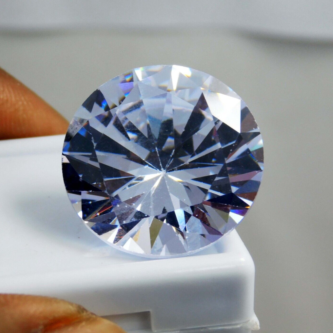 Natural 34.05 Ct Cambodian White Zircon Round Cut Loose Gemstone