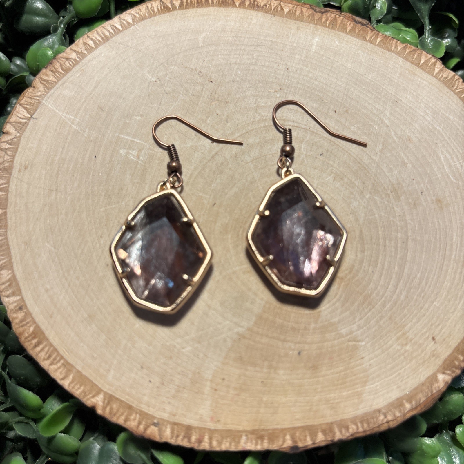 Kendra Scott Dunn Sable Mica & Rosegold Drop Earrings , See Description #267