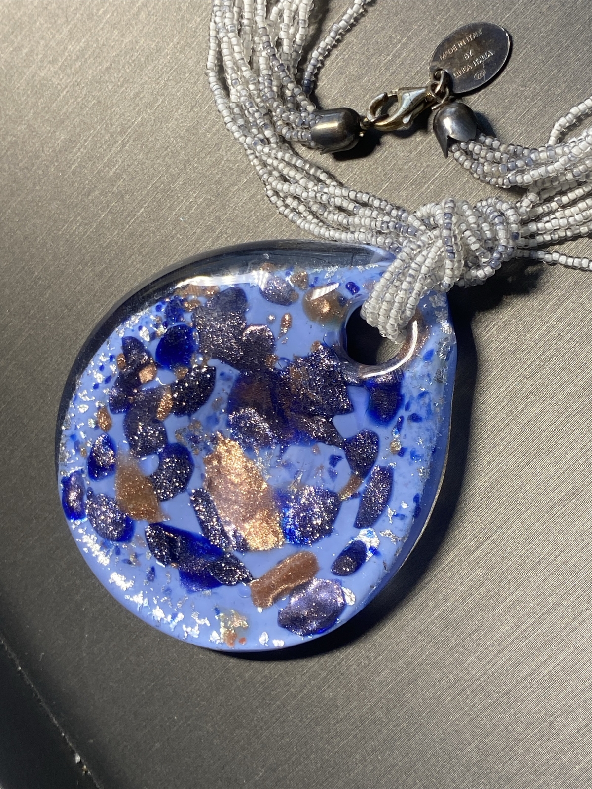 Murano Art Glass Vintage Pendant Necklace Estate Fine Jewelry Pre-Owned