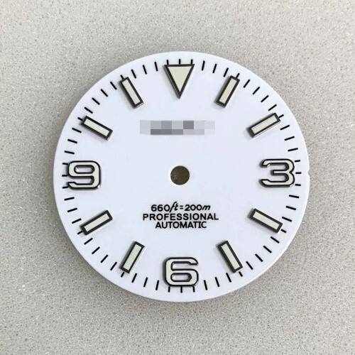 Sand white Explorer Watch Dial for 7S26 SKX007 Movement 2 Positiions 28.5mm