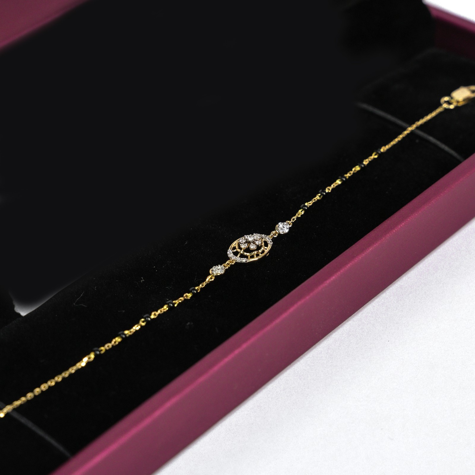 18 KARAT MANGALSUTRA BRACELET| NATURAL DIAMOND | IGI CERTIFIED | YELLOW GOLD