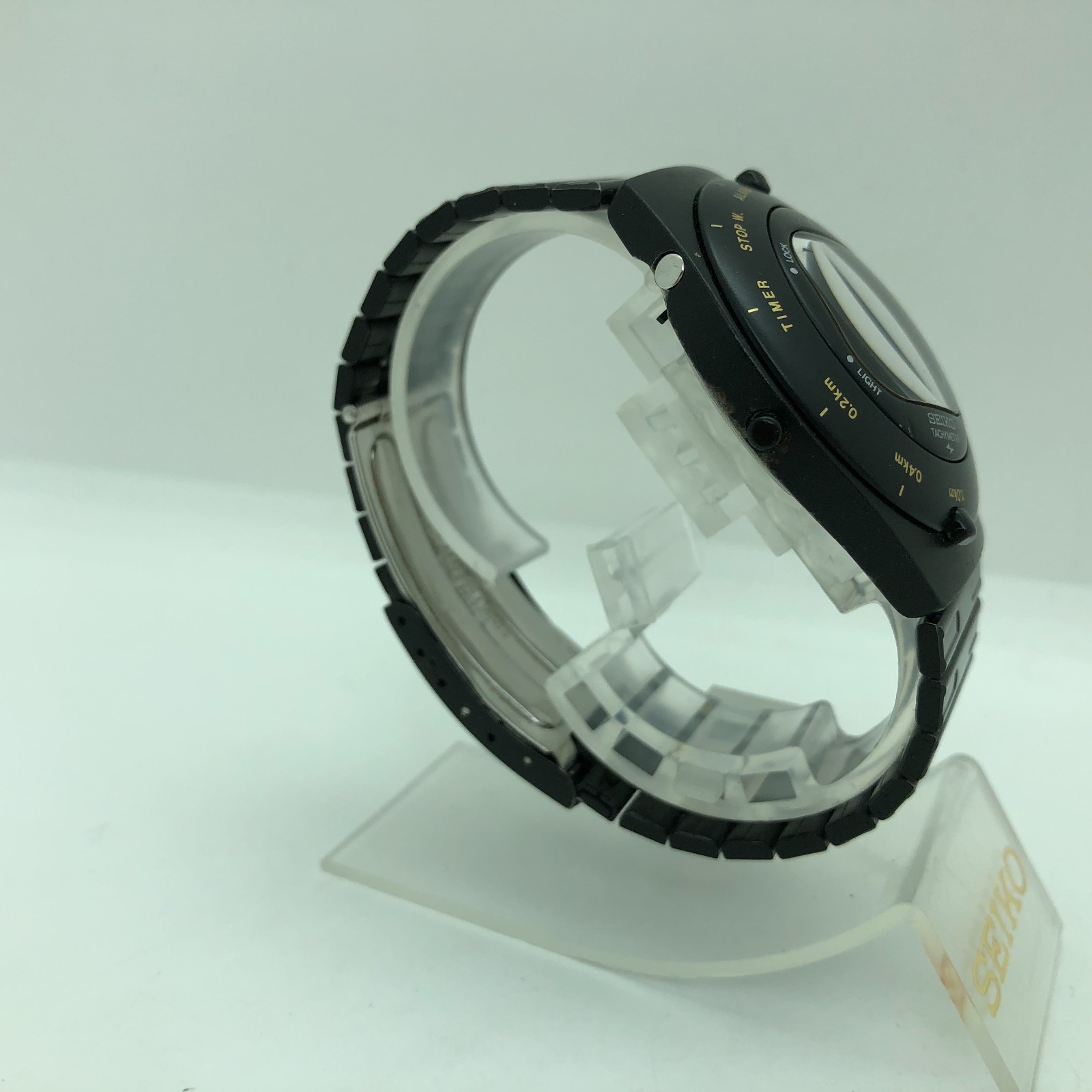 [w2359] SEIKO A828-4000 All original Giugiaro Battery replaced Quartz EX/PR