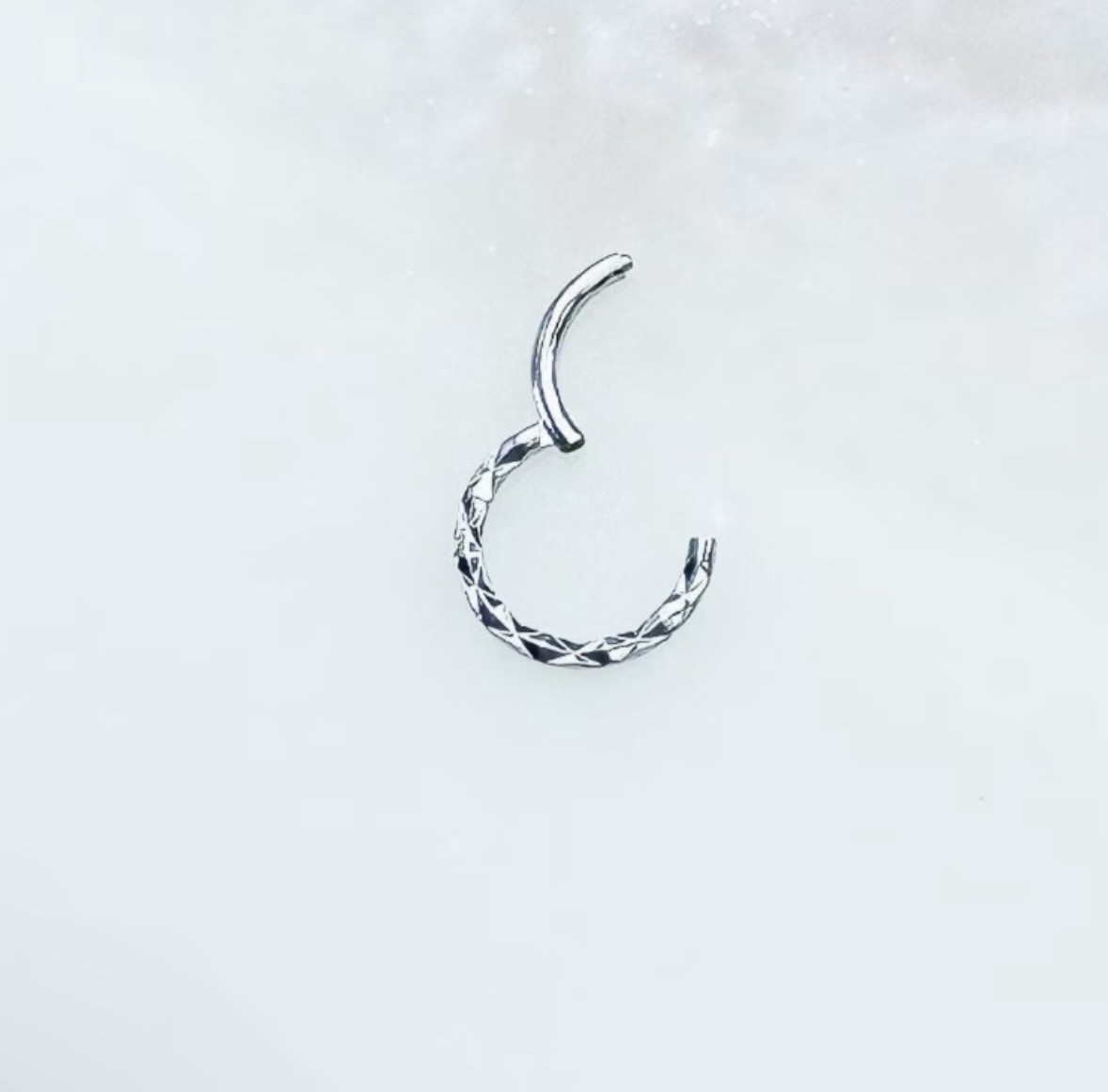 Titanium Textured Clicker. Septum, Daith, Cartilage. 16G. 6mm, 8mm or 10mm.