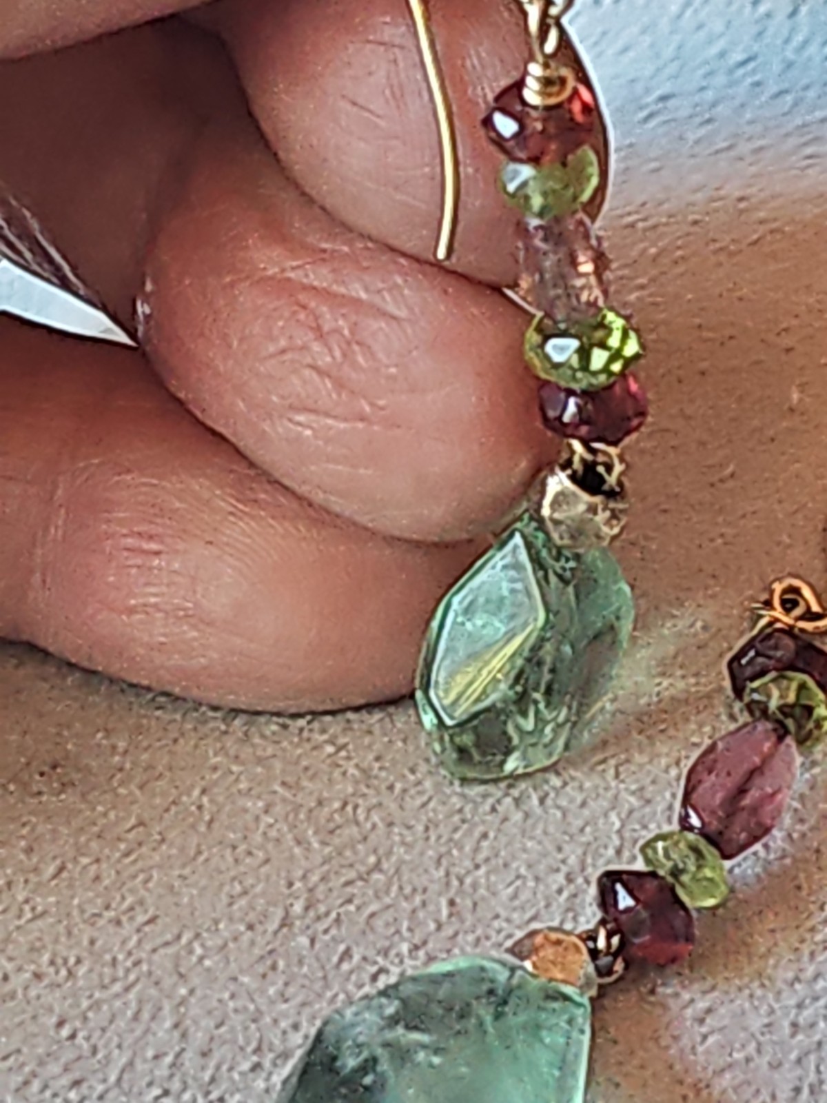 CHARM STERLING SILVER AQUAMARINE LEMON LAVENDER QUARTZ ARTISAN EARRINGS