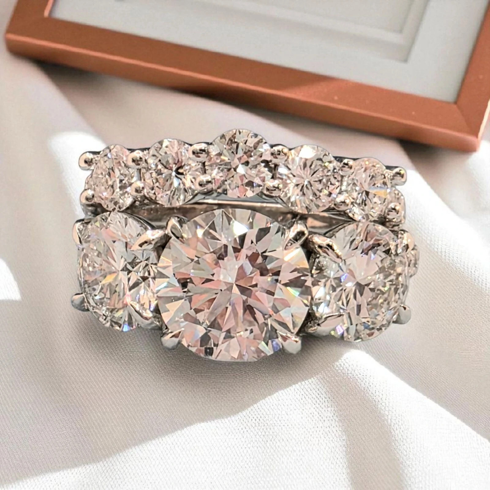 7.60 Ct Round-Cut Lab Grown Diamond Solitaire Wedding Ring Set 14k White Gold
