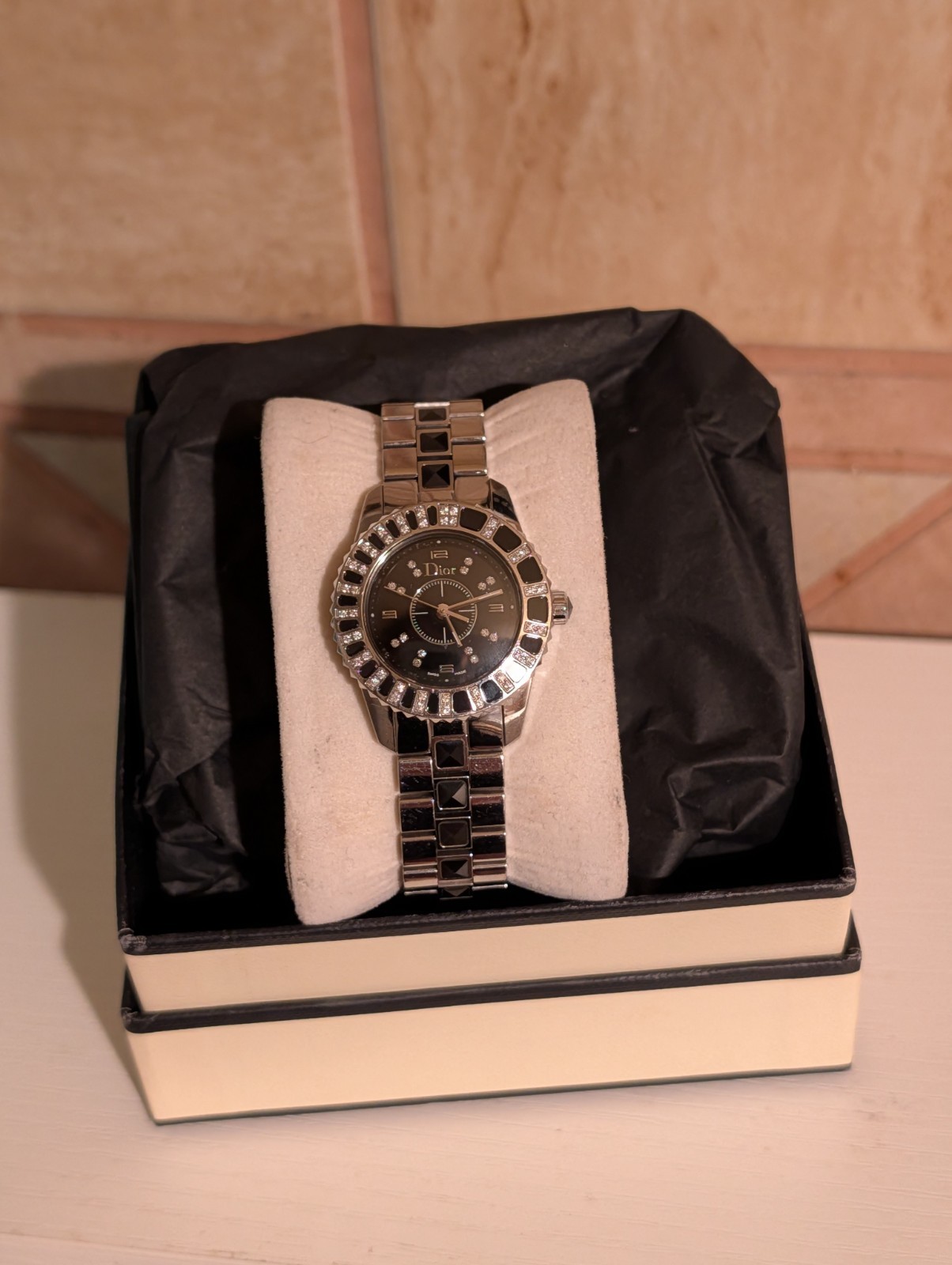 Dior Christal Watch Diamonds Ceramic Date StainSteel 33MM Ladies’
