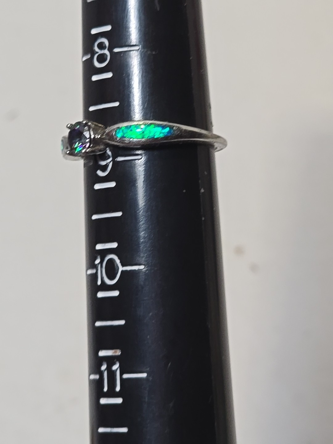 Rainbow Topaz Blue Fire Opal Sterling Silver Ring Size 9